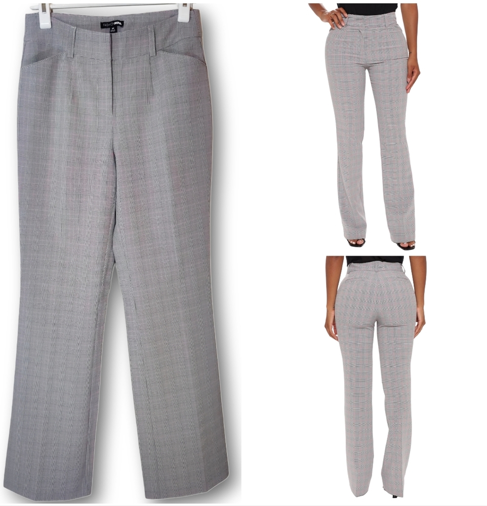 Fashion Nova Tasha Plaid Dressy High Rise Pants